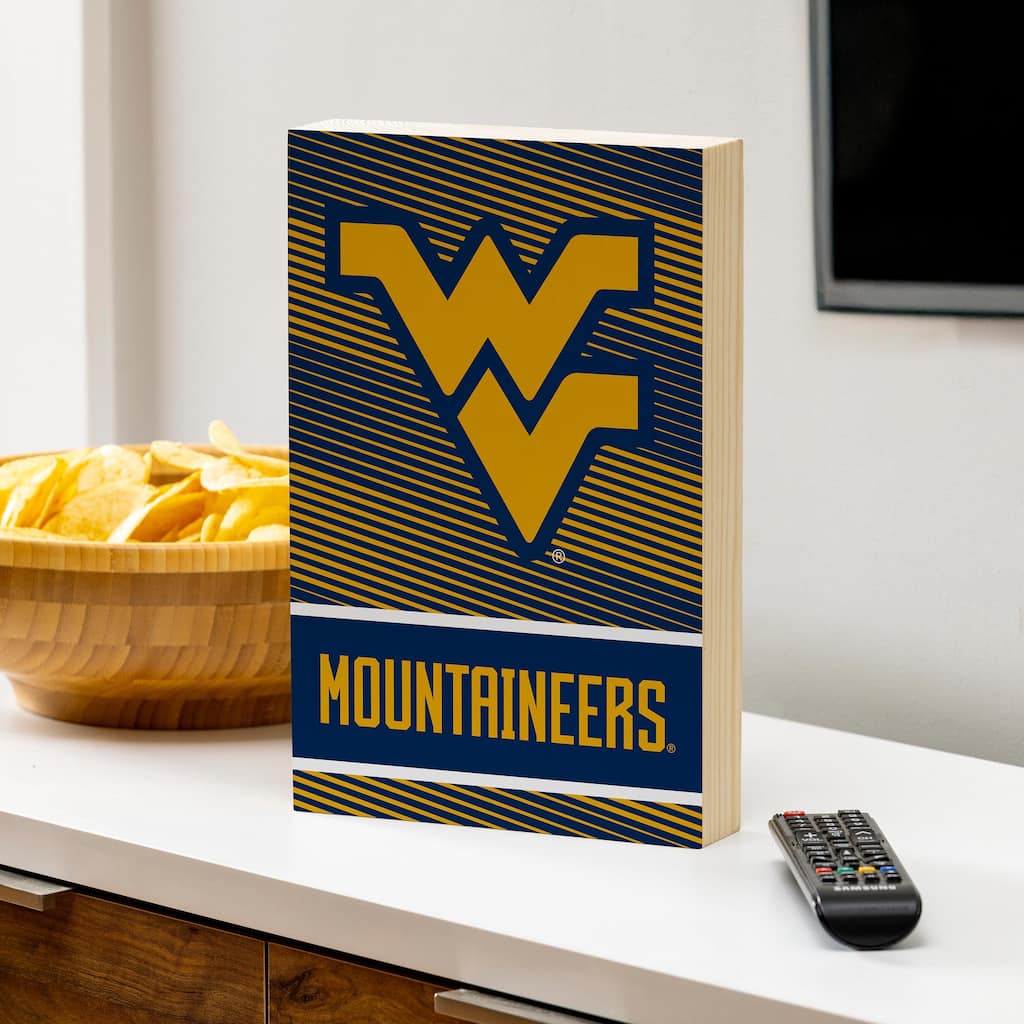 West Virginia University Wooden Tabletop Mantel Shelf Sign