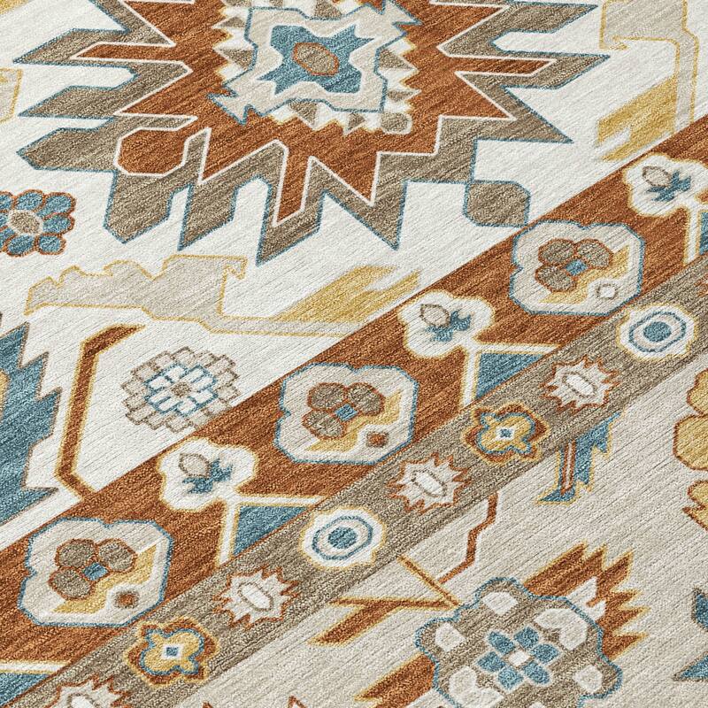 Machine Washable Indoor/ Outdoor Traditional Aspen Chantille Rug