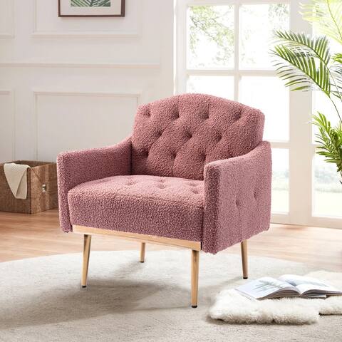 Accent Chair ,leisure single sofa with Rose Golden feet