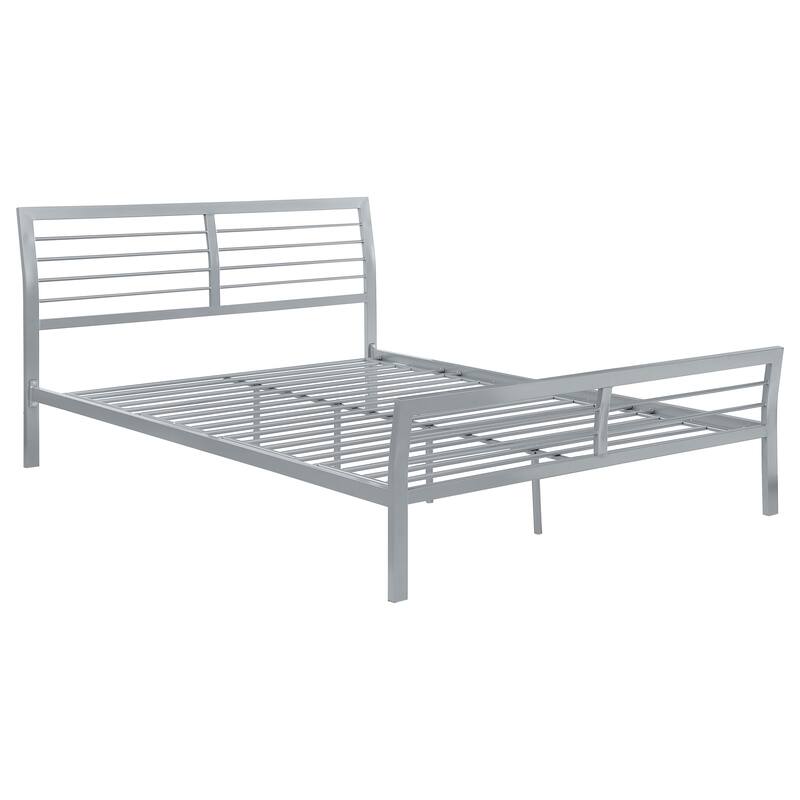 Cooper Contemporary Metal Open Frame Bed Silver