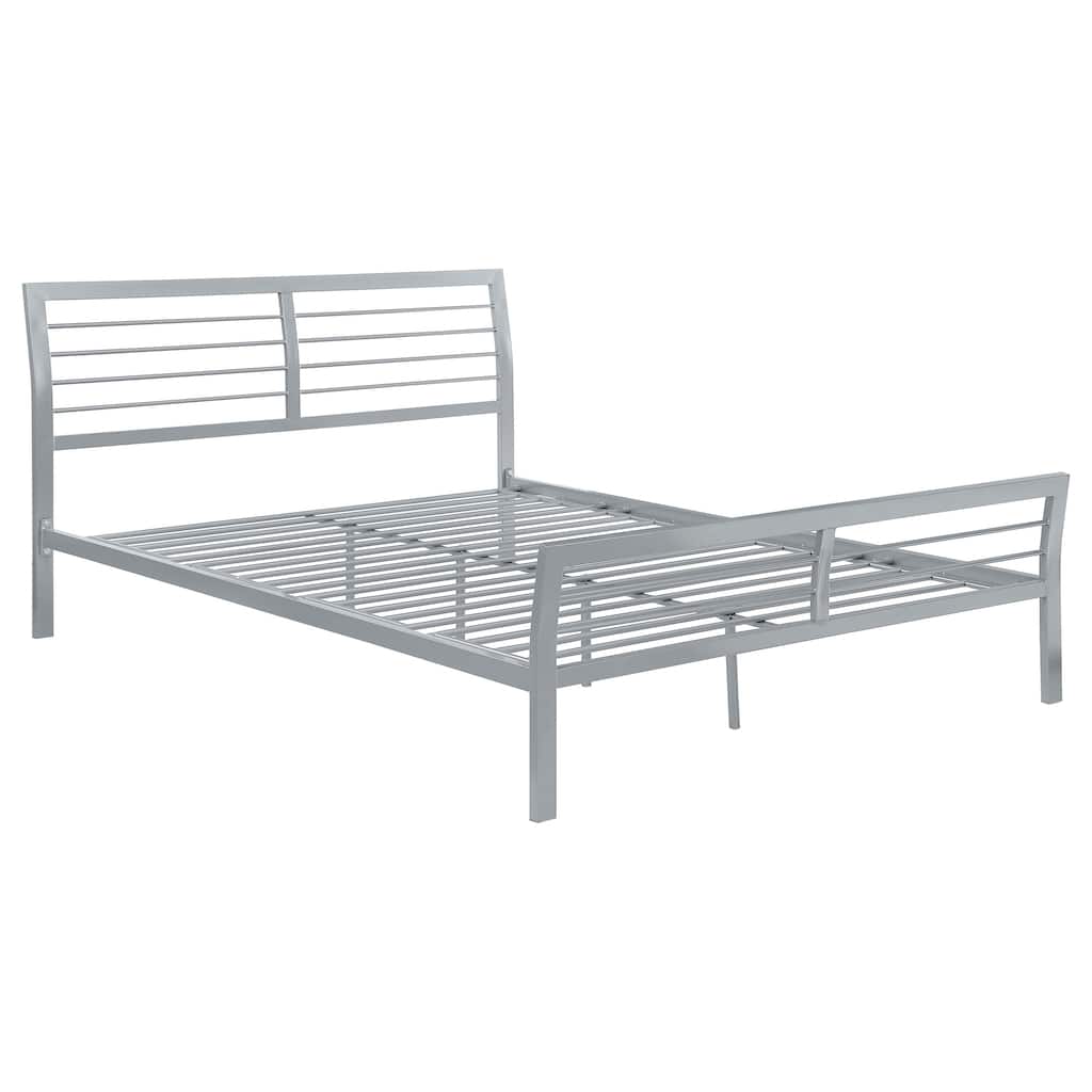 Cooper Contemporary Metal Open Frame Bed Silver