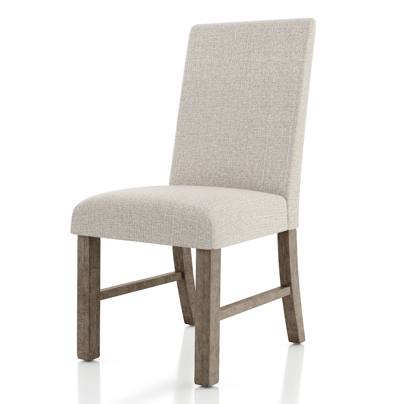 Jusk Rustic Grey Fabric Upholstered Seats Side Chairs by Furniture of America (Set of 2)