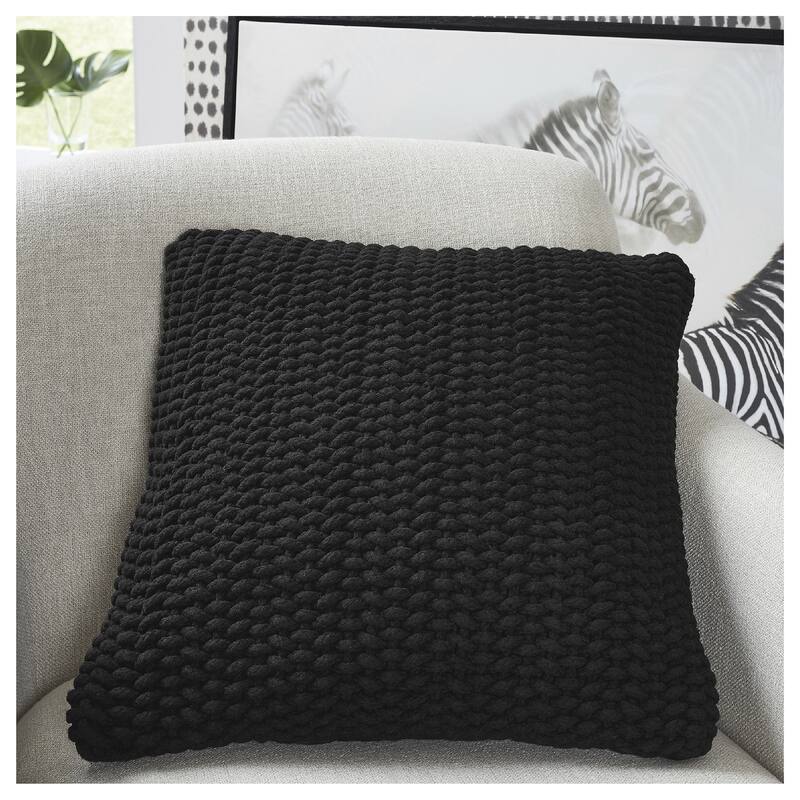 Signature Design by Ashley Renemore Black Pillow (Set of 4) - Pillow Sets - 20"W x 7"D x 20"H - Polyester - Black - Set of 3 or More