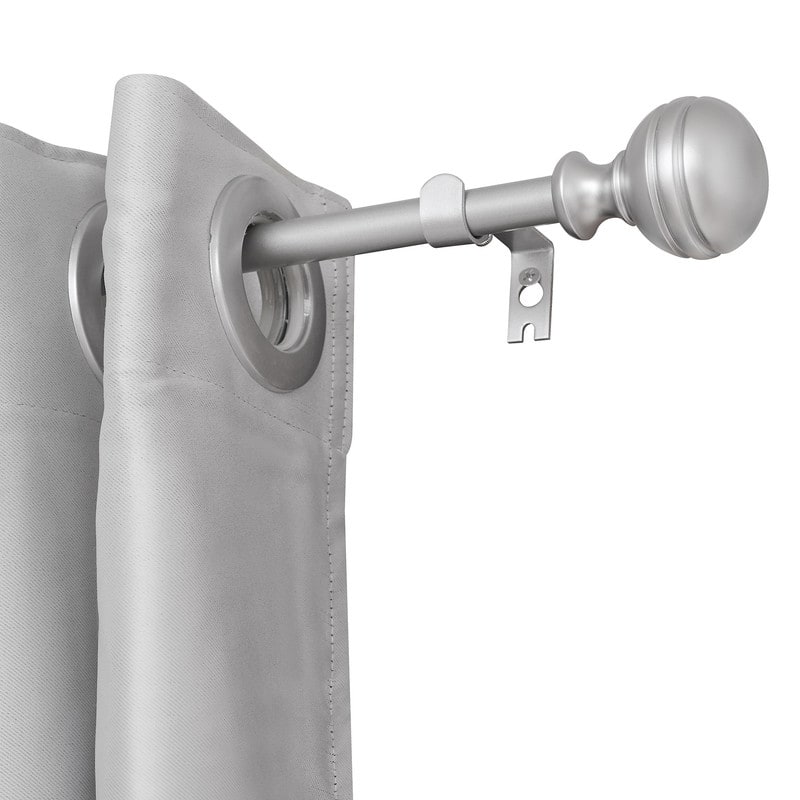 UTOPIA ALLEY 5/8 Inch Curtain Rod - Adjustable Drapery Rods, Bedroom & Living Room Decorative Curtain Rods - 48"-86" - NICKEL