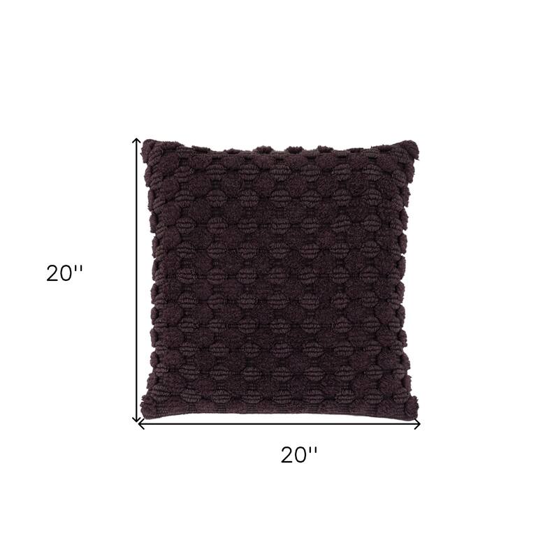 HomeRoots 20" Wine Cotton Throw Pillow With Texture