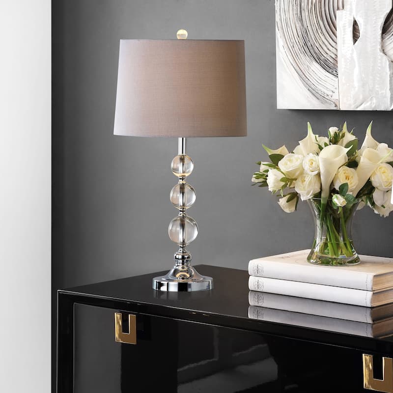 SAFAVIEH Lighting 27-inch Keeva Clear Crystal Table Lamp (Set of 2). - 14" W x 14" D x 27" H