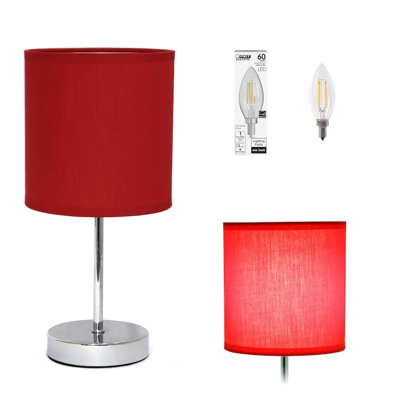 Simple Designs 11.81" Basic Mini Table Lamp with Feit LED Bulb Included - 11.81