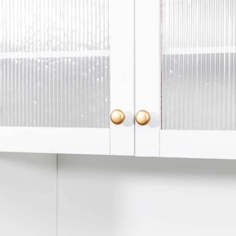 GDFStudio - Harry 70.87" Freestanding Multi-Function Pantry Cabinet with Pull-Out Shelves, Drawers & Microwave Stand