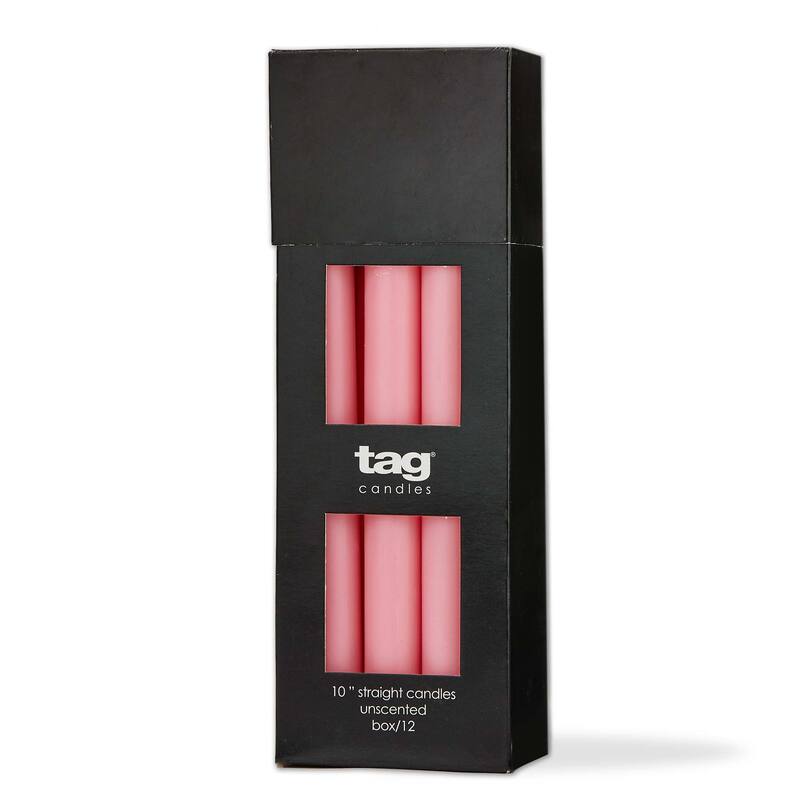 Color Studio 10" Straight Taper Unscented Smokeless Paraffin Wax Candle Pink Burn Time 10 hrs. Sold in Units of 1
