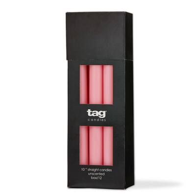 Color Studio 10" Straight Taper Unscented Smokeless Paraffin Wax Candle Pink Burn Time 10 hrs. Sold in Units of 1