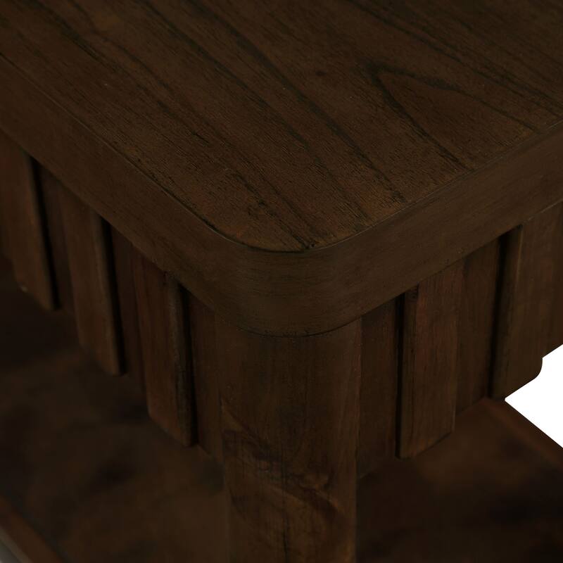 25-inch Farmhouse Side Table with Solid Wood Legs