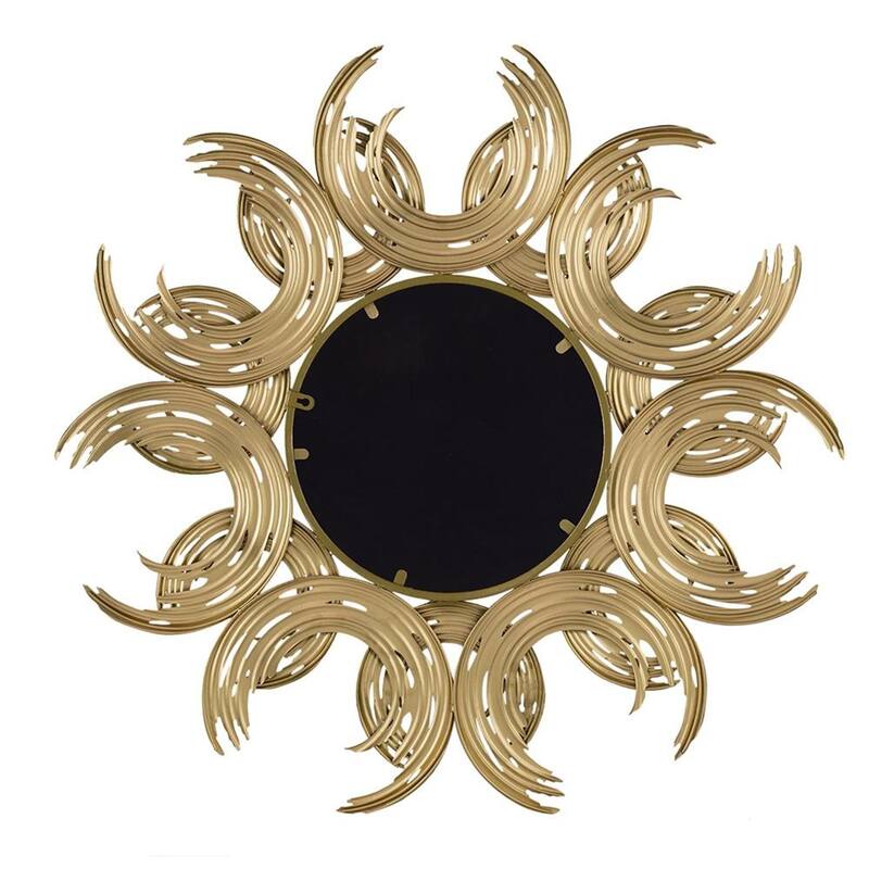 HomeRoots 37" Gold Abstract Sunburst Iron Framed Accent Mirror - 37.4' X '37.4' X '1.2