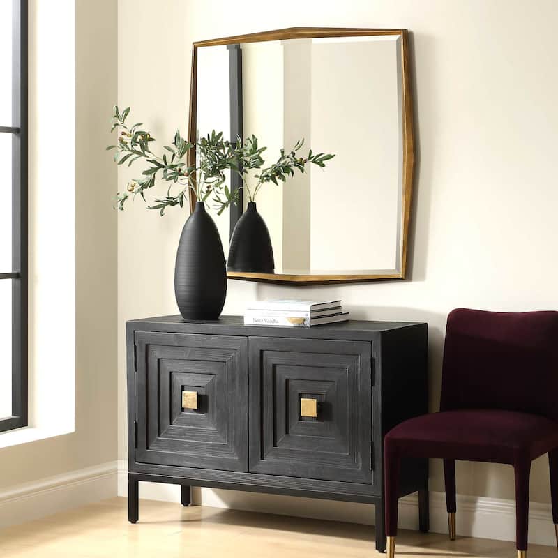 Uttermost 08258 On Point 40" Square Beveled Wood Framed Accent Mirror