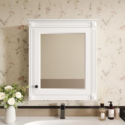 24'' x 27'' Wall Mounted Bathroom Medicine Cabinet with Mirror and Adjustable Shelf