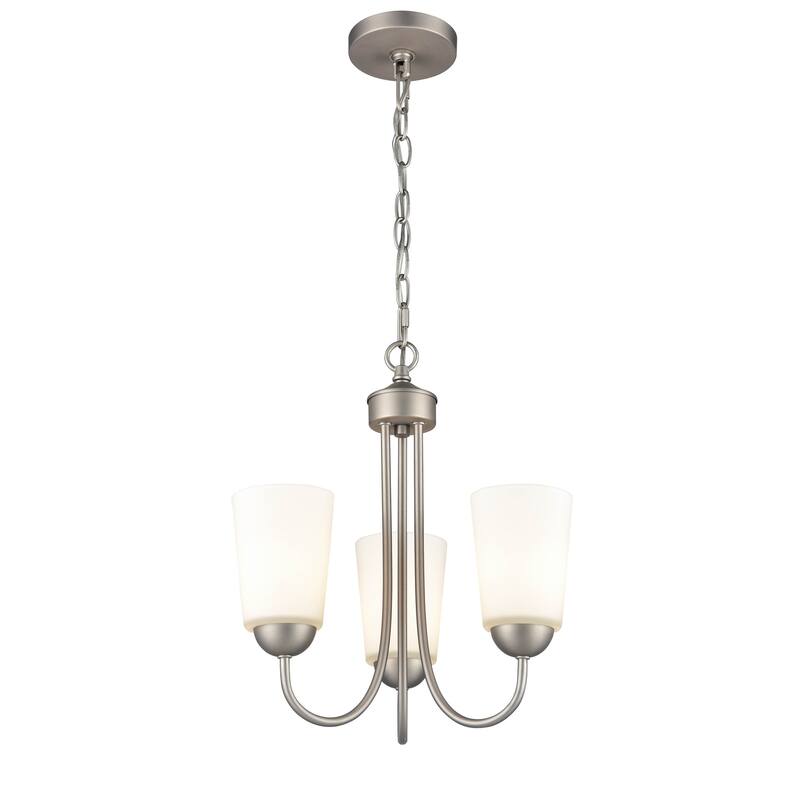 Millennium Lighting Ivey Lake 3 Light Chandelier in Multiple Finishes with Frosted Glass Shades