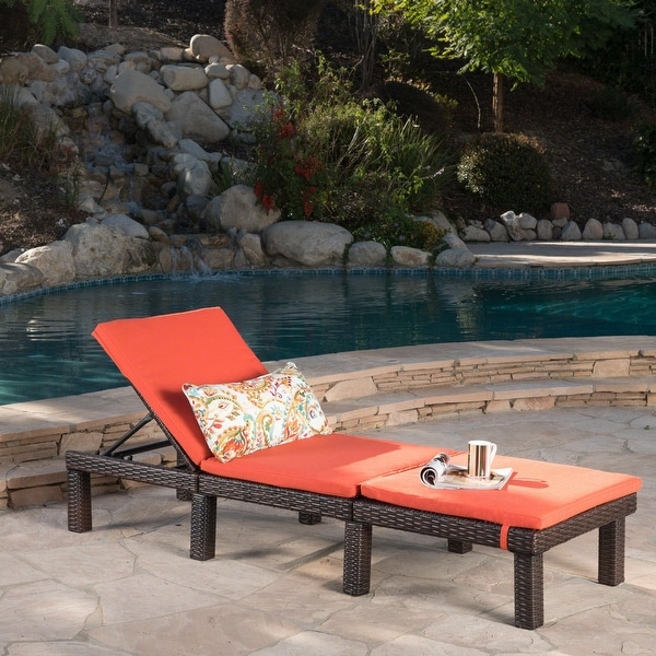 Jamaica Outdoor Chaise Lounge with Cushion by Christopher Knight Home On Sale Bed Bath Beyond 10009521