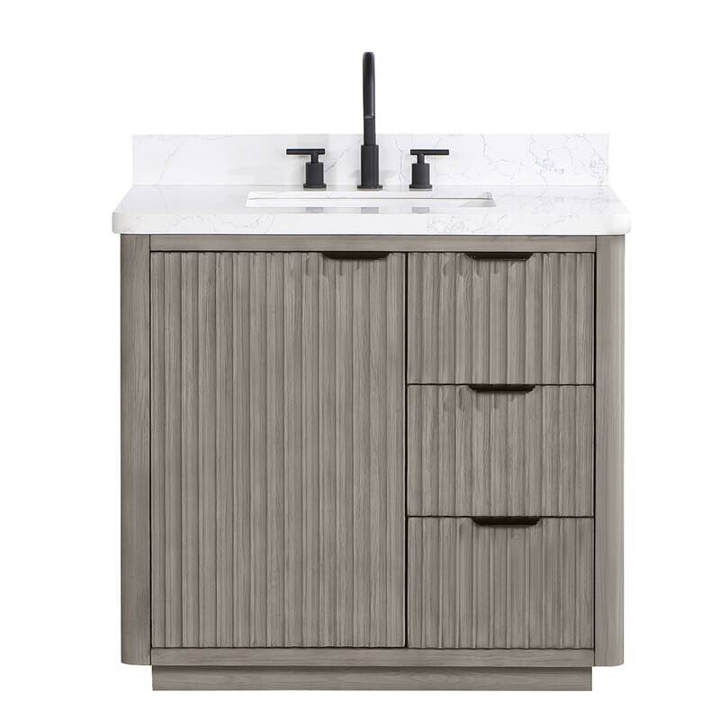 Cadiz Bath Vanity with Composite Stone Top without Mirror