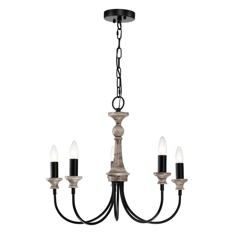 Yura 22 Inch Timeless Candle Chandelier with 5 Light - N/A