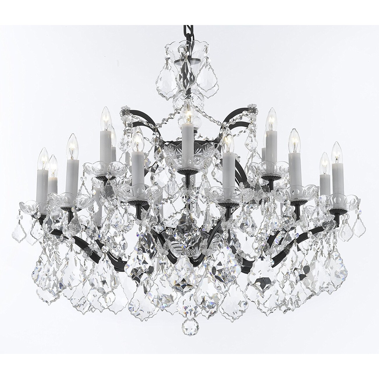 C. Baroque Iron & Crystal Chandelier With Luxe Crystals - Chandeliers For Bedrooms by Overstock.com