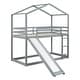 preview thumbnail 8 of 46, Twin Over Twin Bunk Bed with Roof, Slide & Ladder, Playhouse-Inspired Design, Safe & Fun, Multiple Installation Options, Grey
