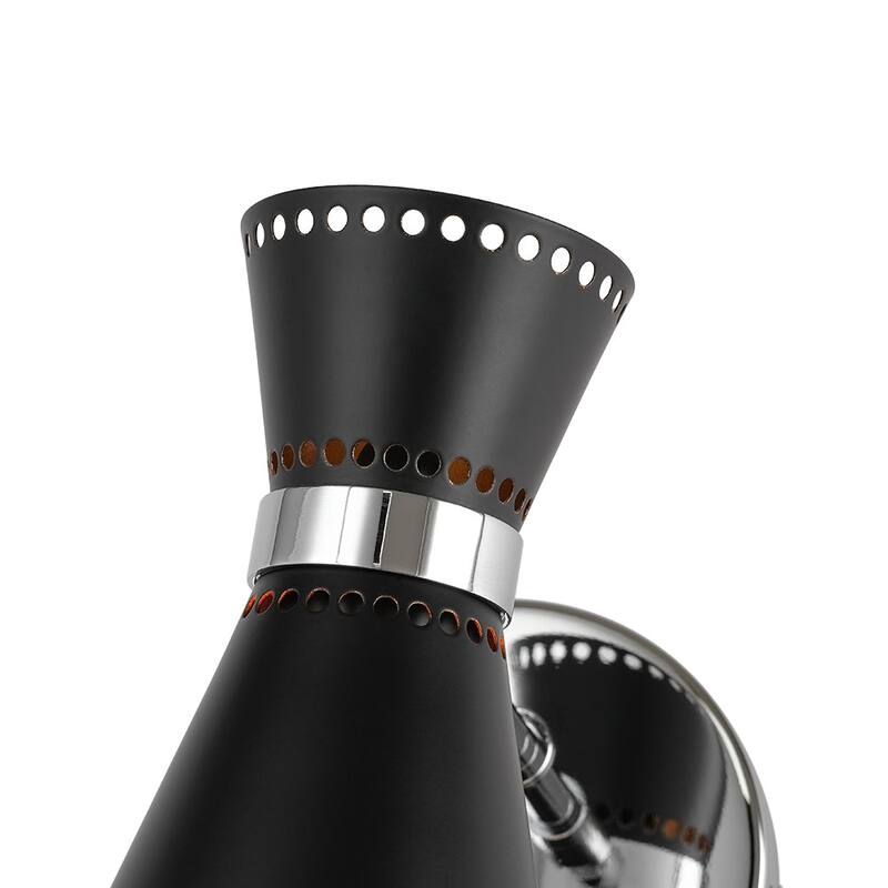 Mid-Century Modern 1-Light Adjustable Head Hourglass Wall Sconce