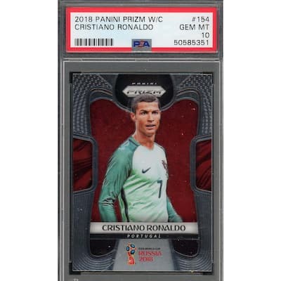 Cristiano Ronaldo 2018 Panini Prizm World Cup Soccer Card #154 Graded PSA 10 - 8'6" x 11'6"