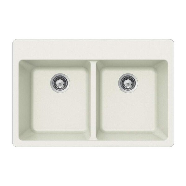 Houzer M-200 Quartztone 33" Double Basin Drop In Kitchen Sink with 50/50 Split