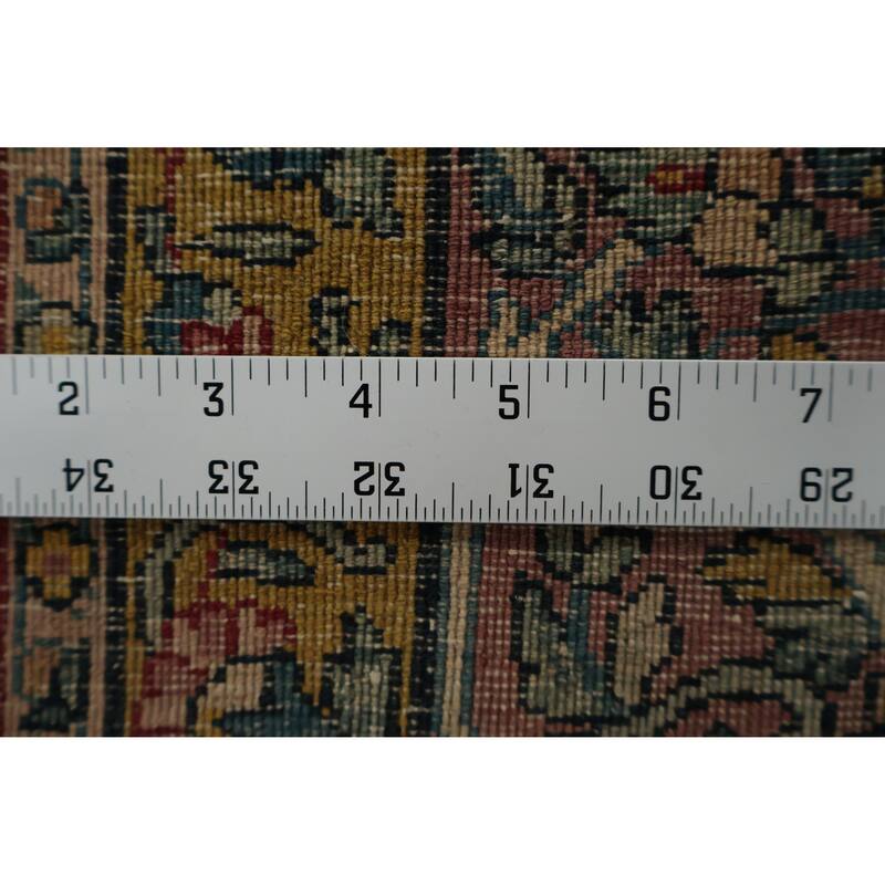 Hand Knotted Oriental 100% Wool Carpet Traditional Floral Beige & Ivories Kerman Area Rug - 15' 2'' X 8' 6''