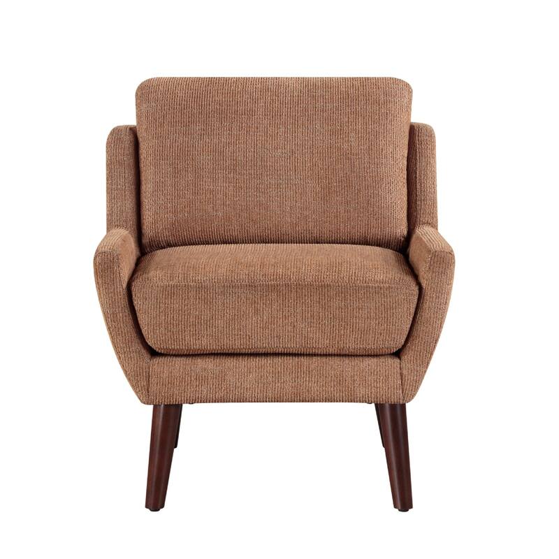 Veny Accent Armchair, Burnt Orange Chenille, Solid Wood Angled Legs