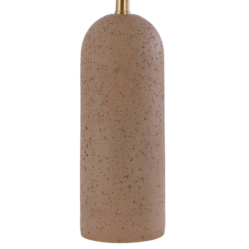 Painted Ceramic Accent Table Lamp with Cone Linen Shade