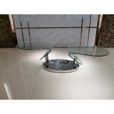 Motion Coffee Table w/clear glass top, chrome base