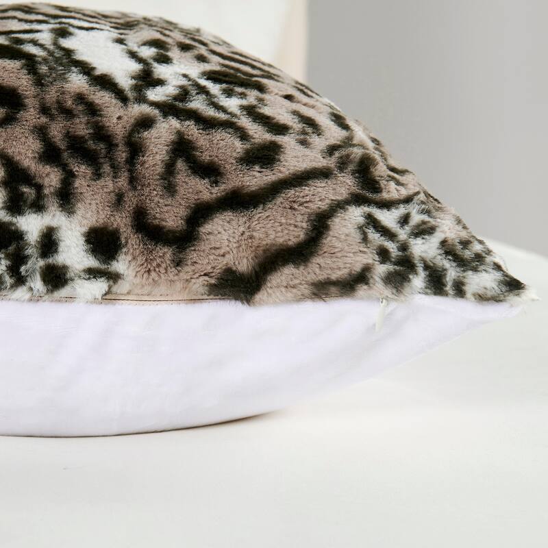 Decorative Printed fauxfur Throw Pillow Covers Set of 2, NO INSERT