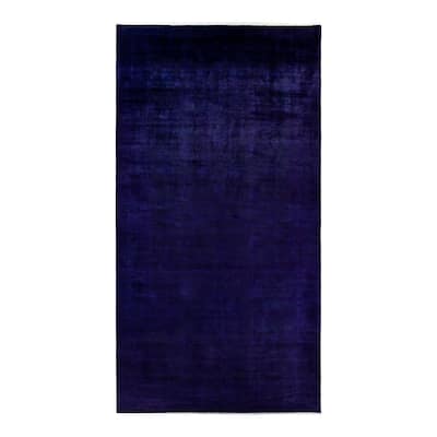 Overton Hand Knotted Wool Vintage Inspired Modern Contemporary Overdyed Purple Area Rug - 9' 3" x 17' 6"