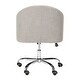 preview thumbnail 4 of 7, SAFAVIEH Amy Tufted Linen Chrome Leg Swivel Adjustable Office Chair - 24" x 22" x 31.9"