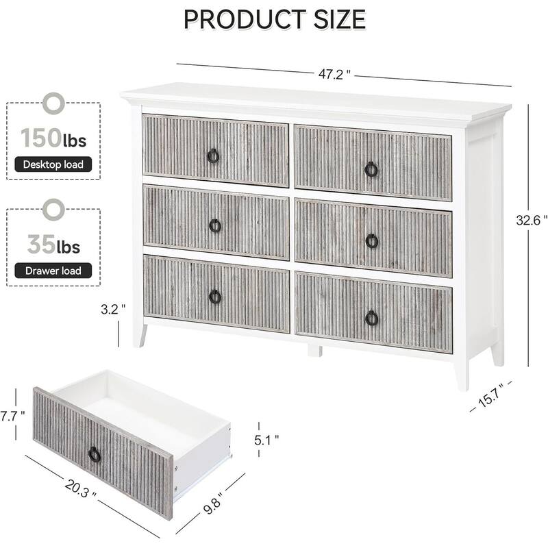 Amyove 6 Drawer Dresser