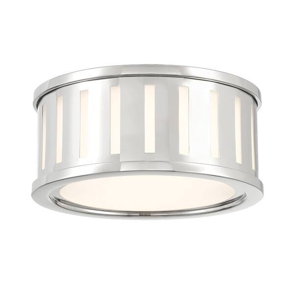 slide 2 of 7, Kendal 2 Light Polished Nickel Flush Mount