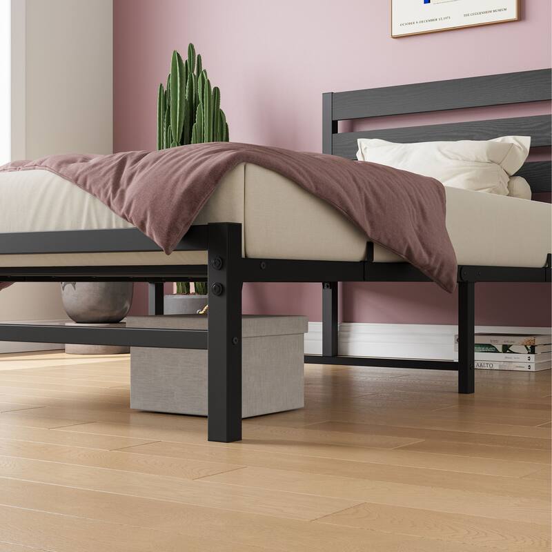 Rustic Vintage Wooden Platform Bed Frame