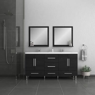 Alya Bath Ripley 67" Double Bathroom Vanity Black