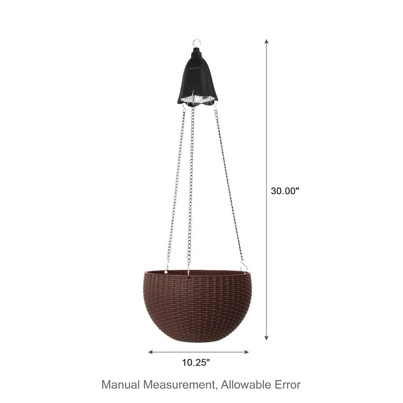 Baimuru 30-inch Height Solar Lighted Hanging Plastic Planter by Havenside Home
