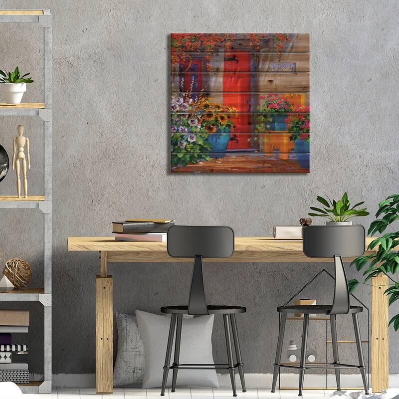 Cascading Color Print On Wood by Mikki Senkarik - Multi-Color
