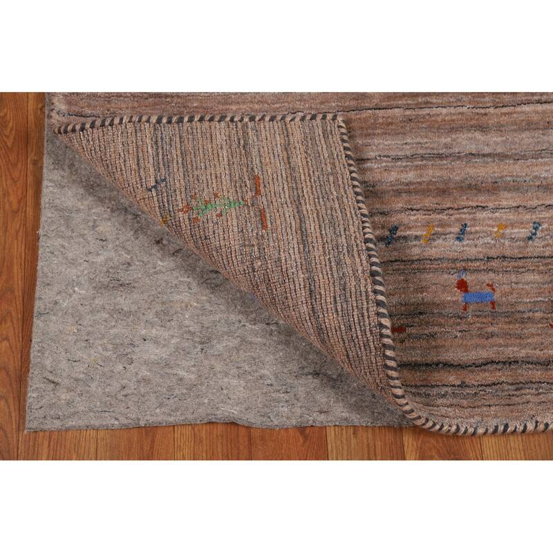 Brown Tribal Gabbeh Indian Runner Rug Handmade Wool Carpet - 2'5"x 9'10"