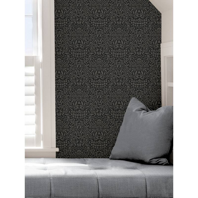 NuWallpaper Charcoal Darcy Peel & Stick Wallpaper - 20.5-in x 216-in