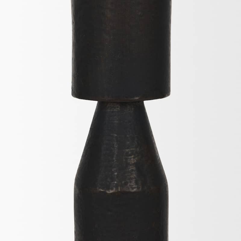 Declan Antiqued Brass Cast Metal Taper Candle Holder