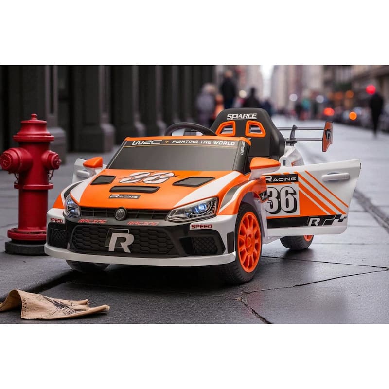 12V Kids Ride On Car with Remote Control, Dual 30W Motors, Music, LED Lights, Seat Belt & Shock Absorbers, Ages 5-8