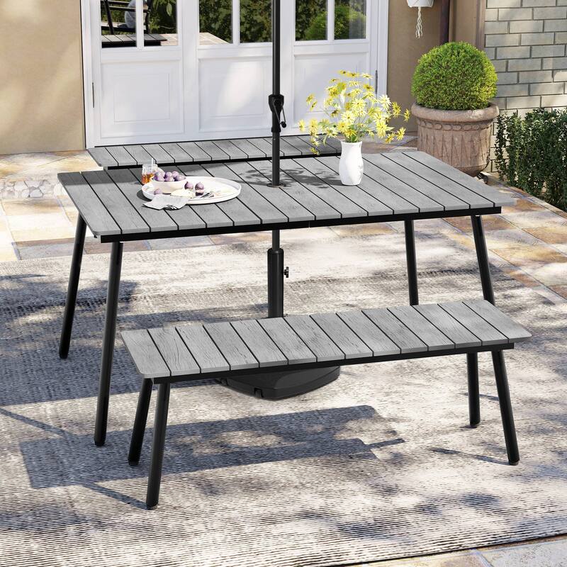 Outdoor 3/5/6-Piece Furniture Patio Dining Set with Rectangular Table