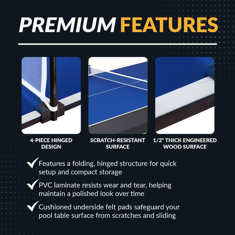 Quick Set 12mm Table Tennis Conversion Top - Blue