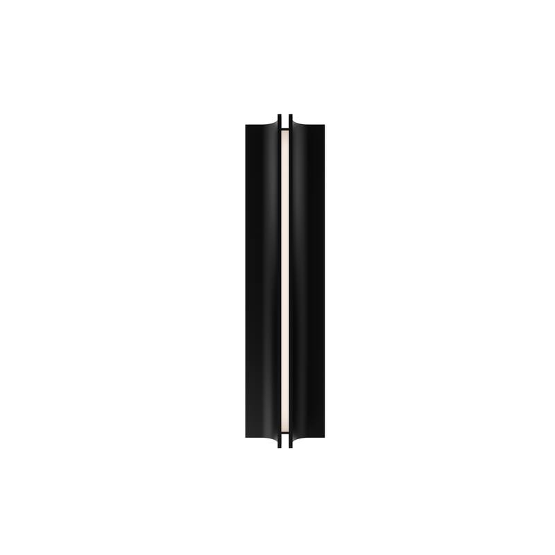 Strait 16in LED Outdoor Wall Light Selectable CCT 2700-3000-3500-4000K set to 2700K in Black