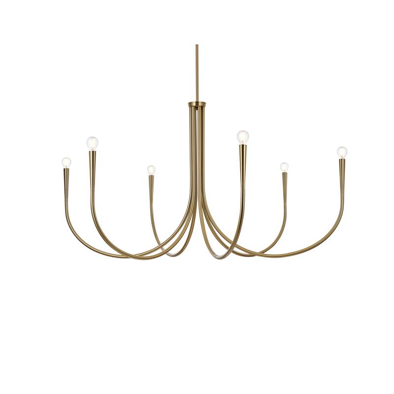 Elegant Lighting LD722D50 Layne 6 Light 50" Wide Taper Candle Style