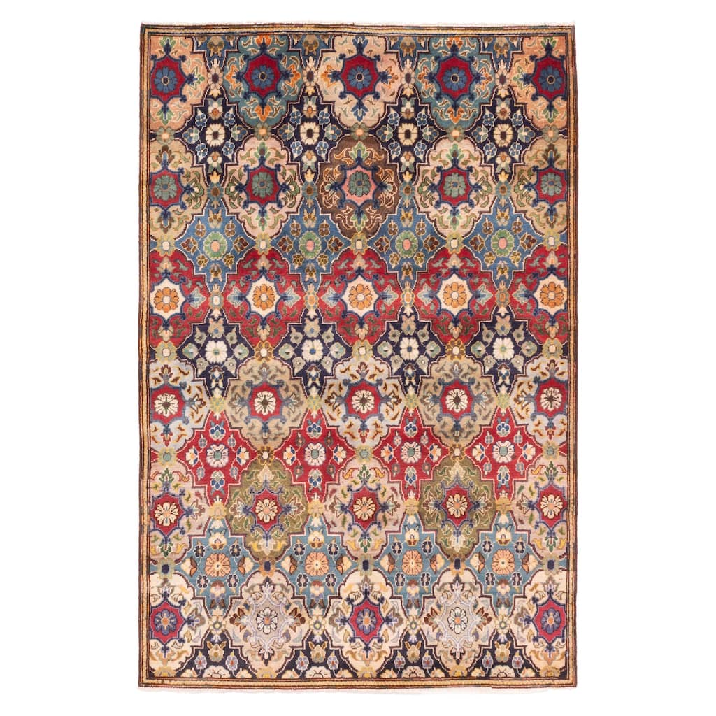 ECARPETGALLERY Hand-knotted Andelz Multi Color Wool Rug - 4'4 x 6'8