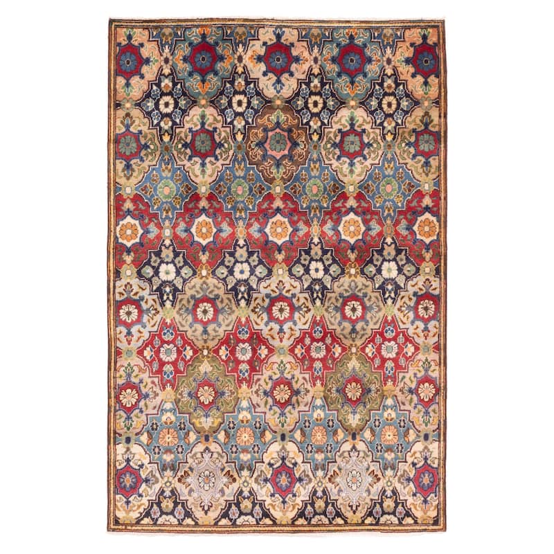 ECARPETGALLERY Hand-knotted Andelz Multi Color Wool Rug - 4'4 x 6'8